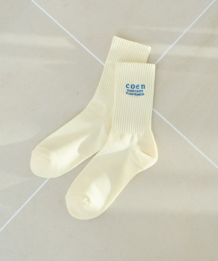 COENロゴ刺繍リブソックス YELLOW