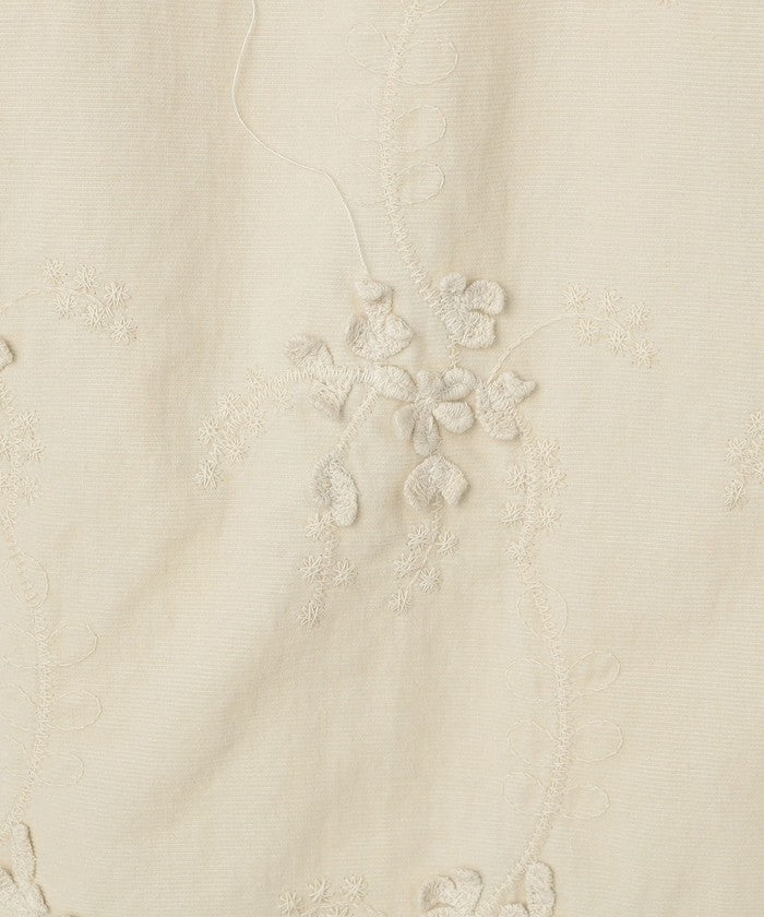 3Dフラワー刺繍 コーデュロイイージーワイドパンツ BLACK