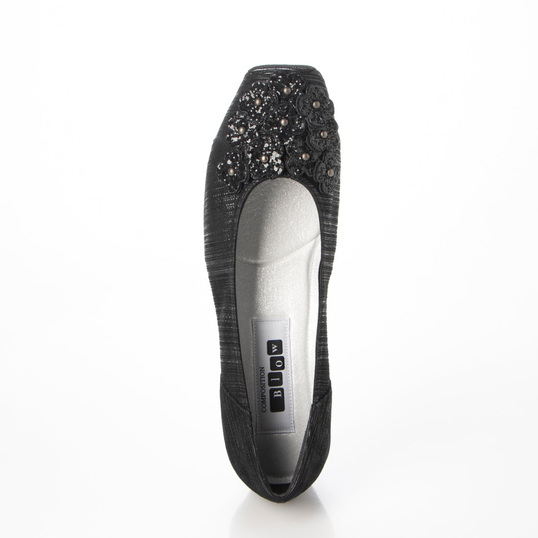 COMPOSITION Blow [Loose fit and wide width] Stylish comfort shoes with flower motif