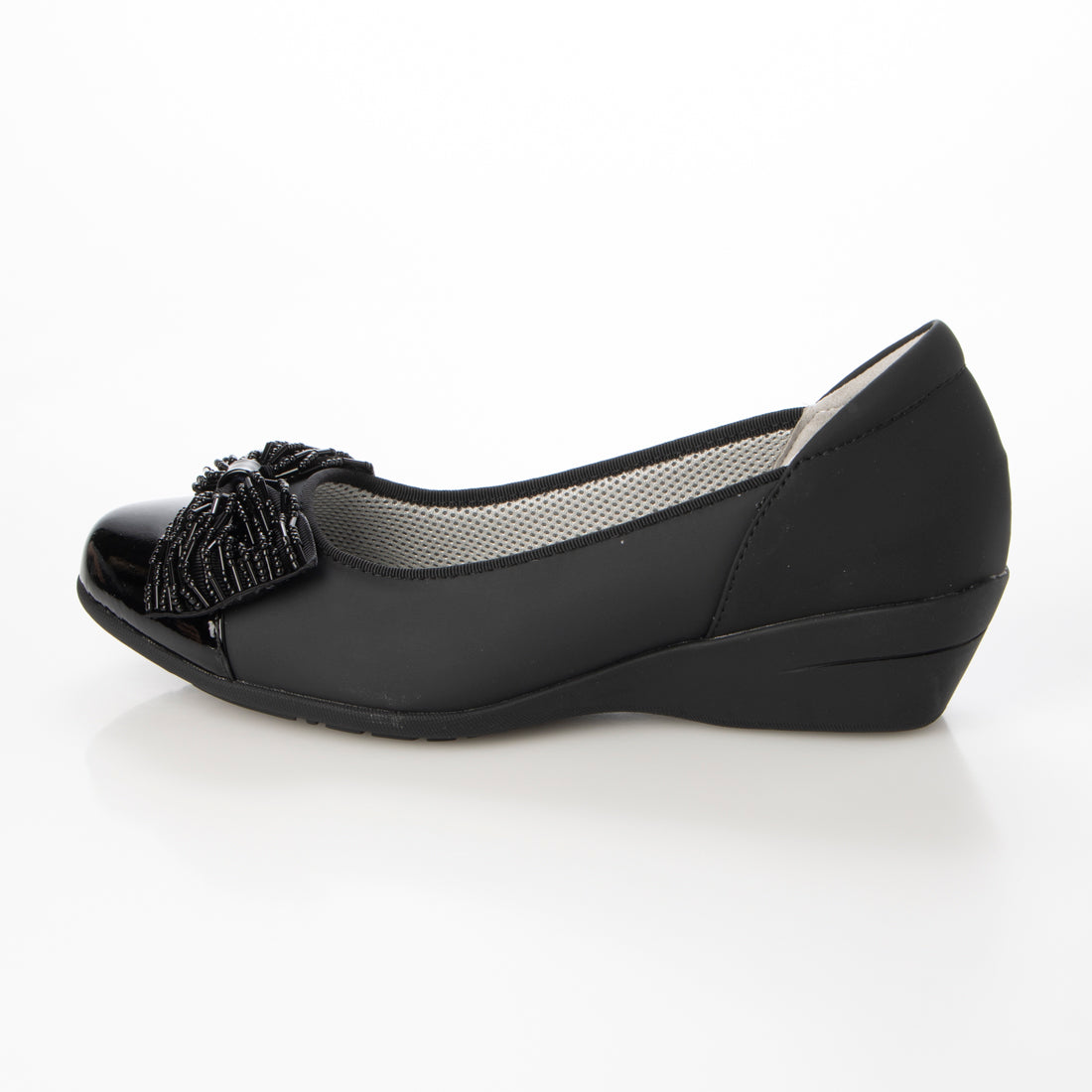 COMPOSITION Blow [Loose fit and wide] Stylish comfort rain pumps with ribbon motif