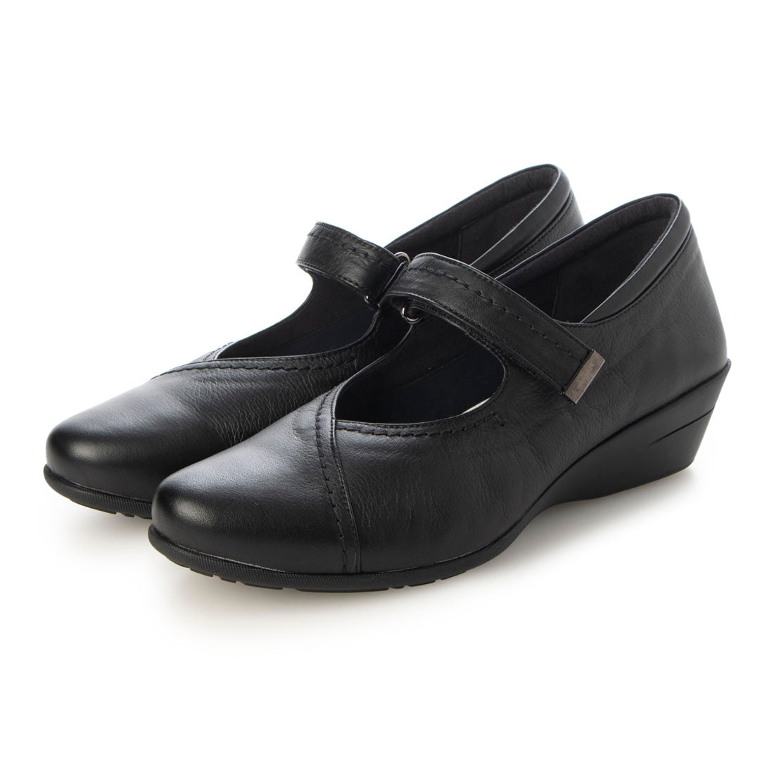 COMPOSITION Blow [Loose fit and wide] Velcro strap comfort wedge pumps