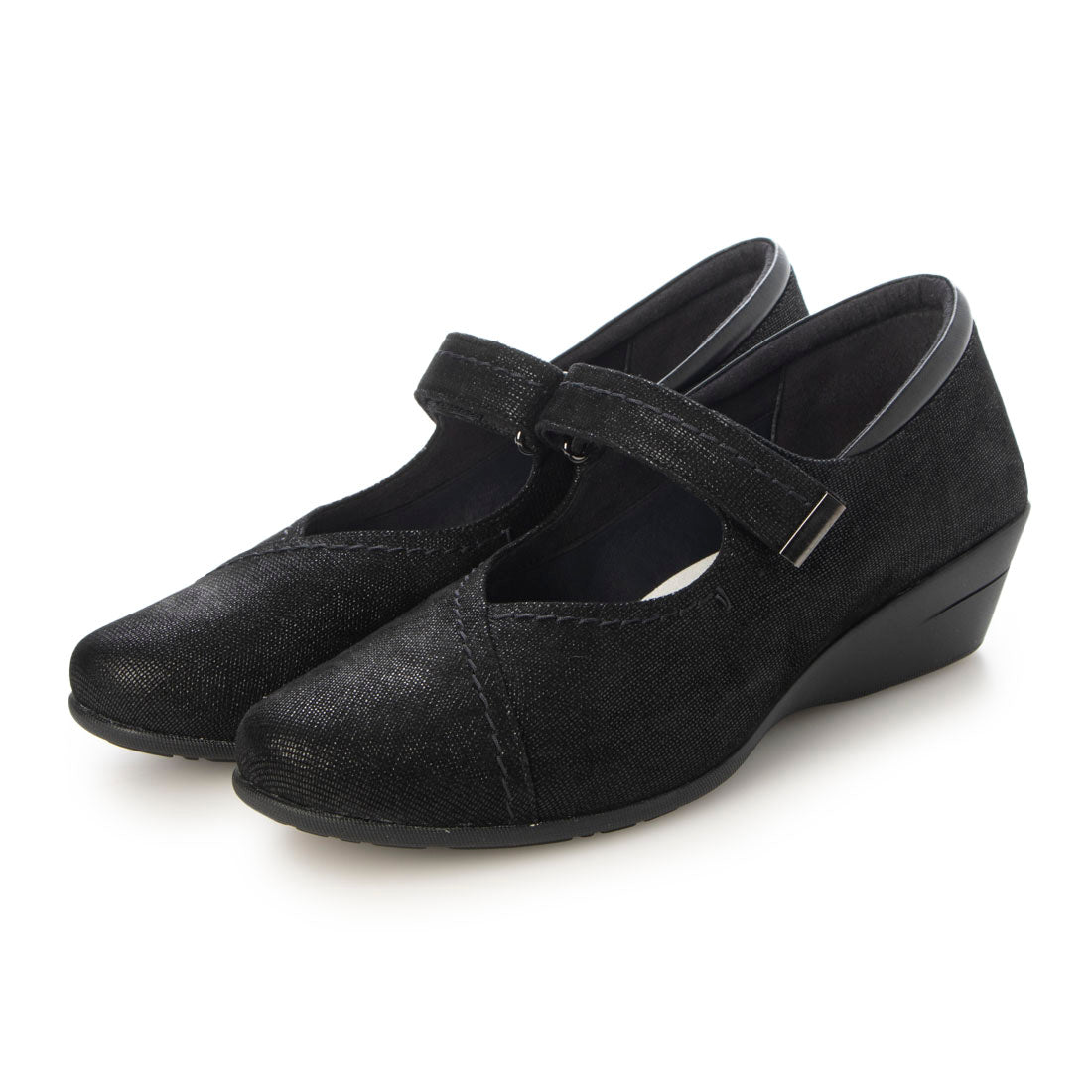 COMPOSITION Blow [Loose fit and wide] Velcro strap comfort wedge pumps