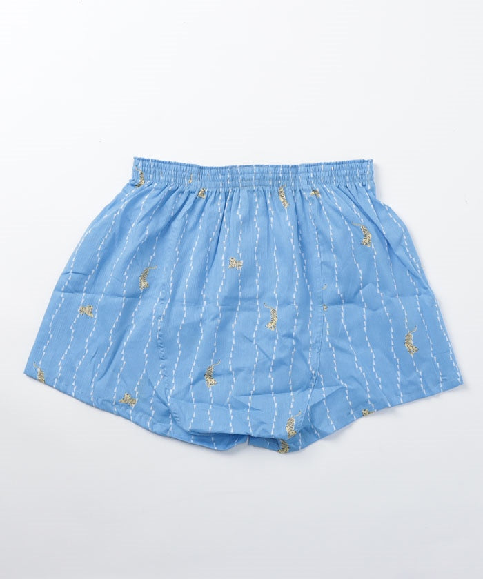コムサメン COMME CA MEN コムサメン 高嶋ちぢみ楊柳トラストライプ柄 トランクス【返品不可商品】 （サックス） サックス