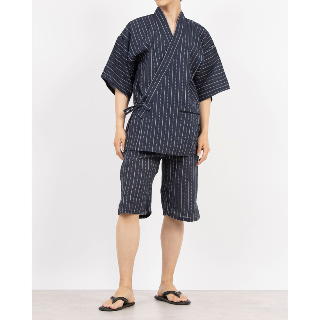 コムサメン COMME CA MEN コムサメン 太ストライプ柄 甚平 （ウスコン） ウスコン