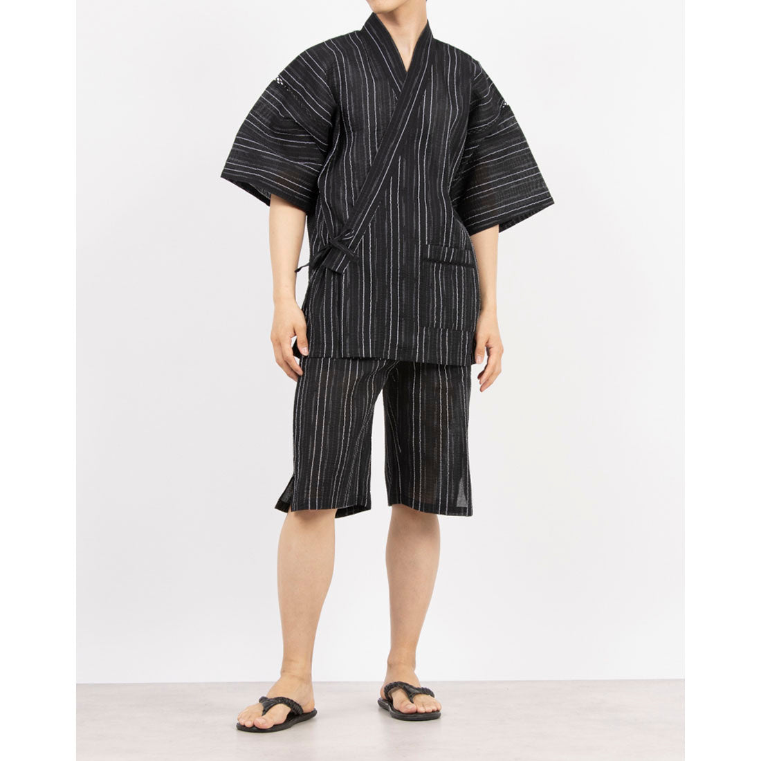 コムサメン COMME CA MEN コムサメン 太ストライプ柄 甚平 （コン） コン
