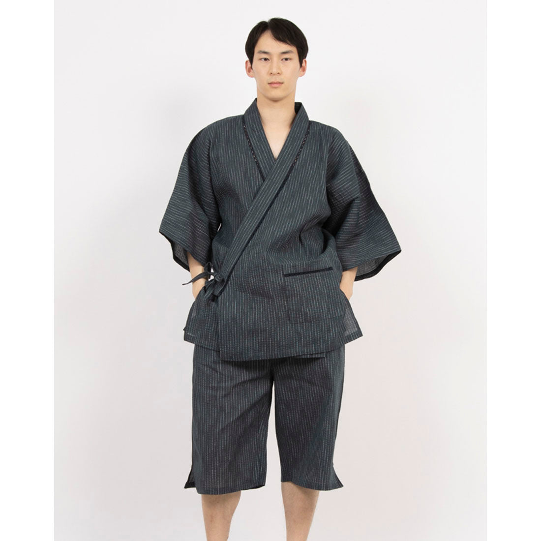 コムサメン COMME CA MEN コムサメン 細ストライプ柄 甚平 （ウスコン） ウスコン