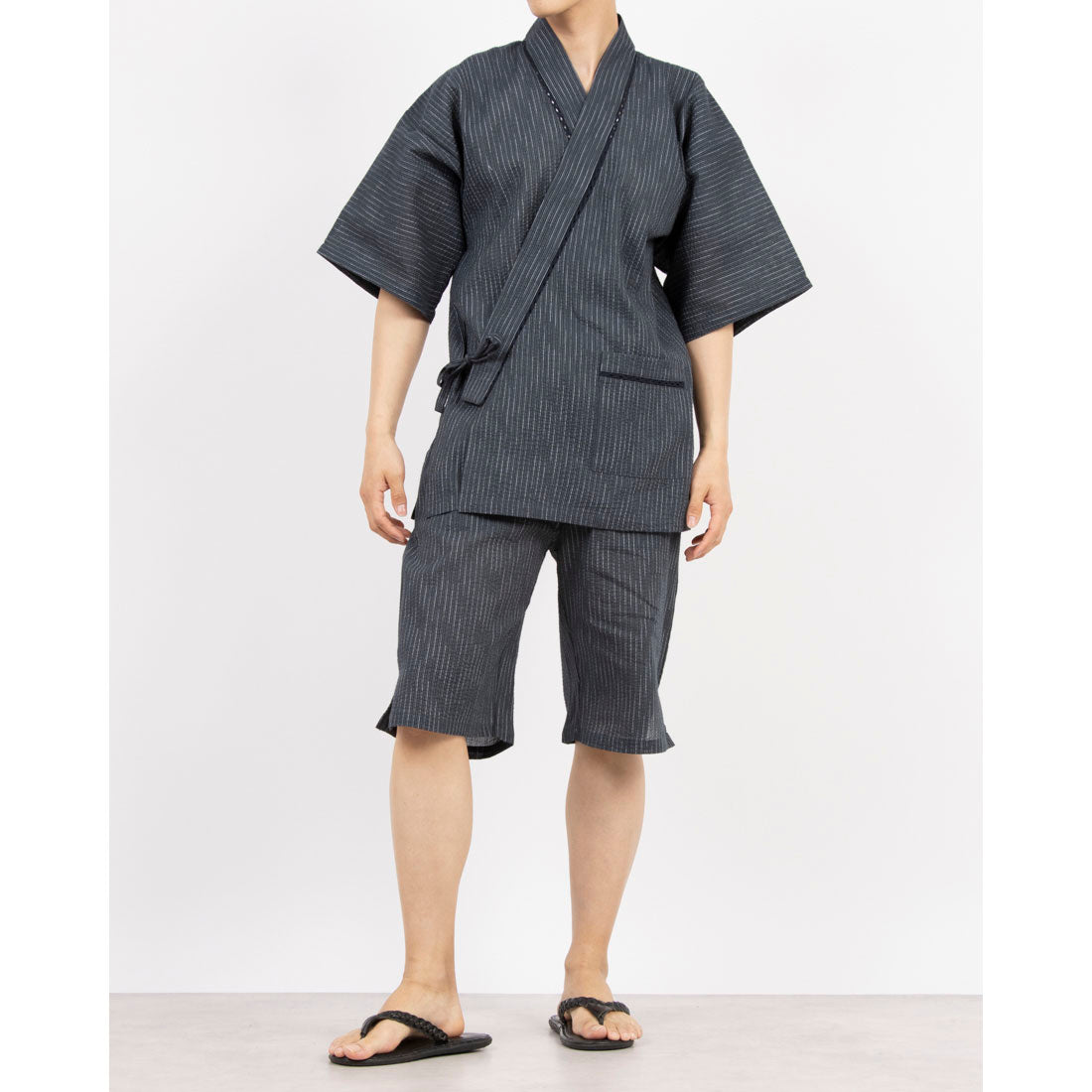 コムサメン COMME CA MEN コムサメン 細ストライプ柄 甚平 （ウスコン） ウスコン