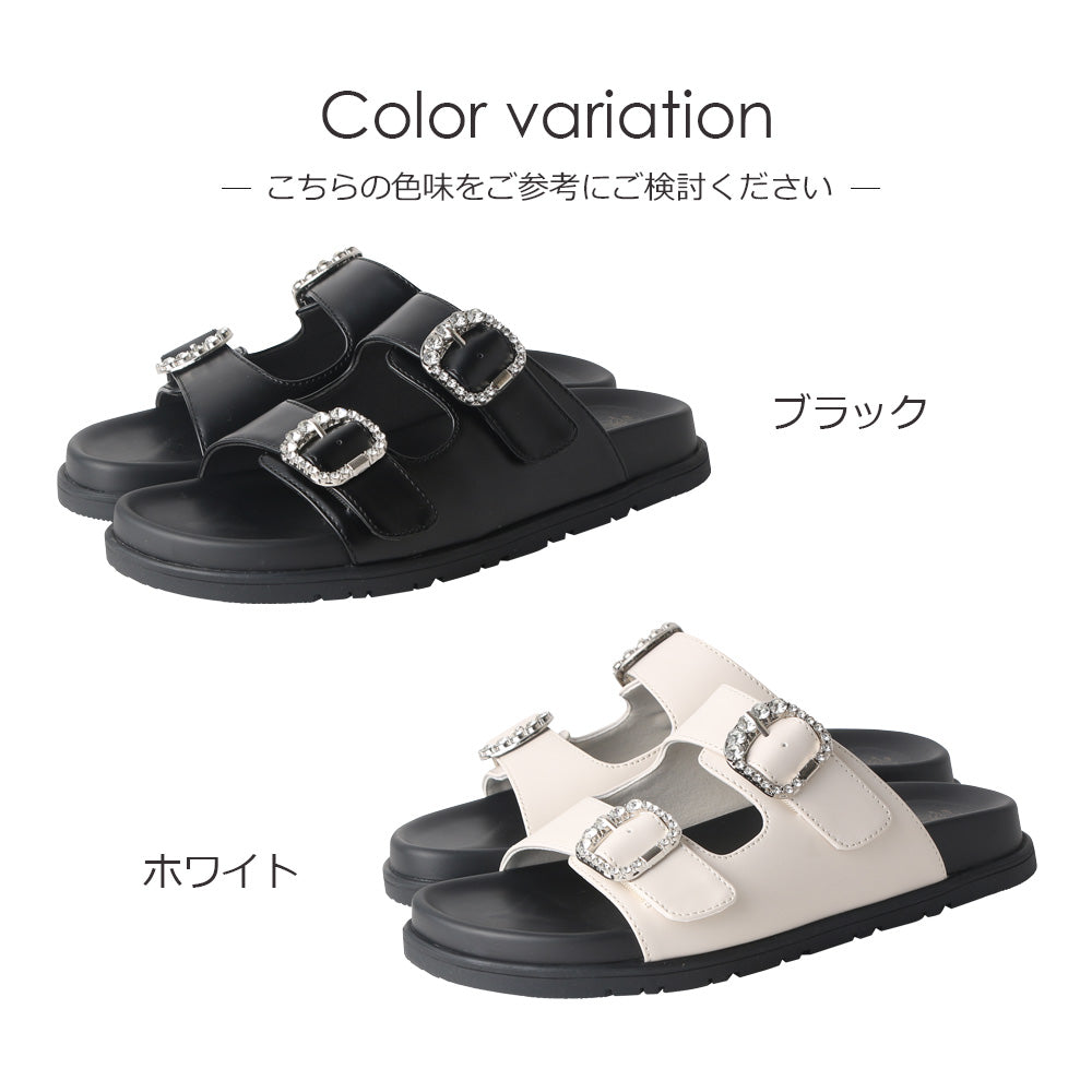コカ COCA ダブルビジューバックル厚底サンダル （BL） BL