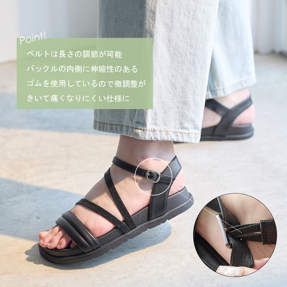 コカ COCA アシンメトリーストラップサンダル （BL） BL