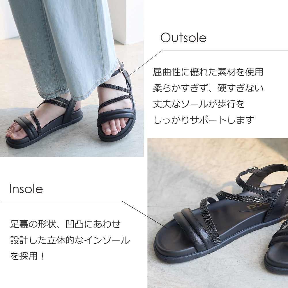 コカ COCA アシンメトリーストラップサンダル （BL） BL