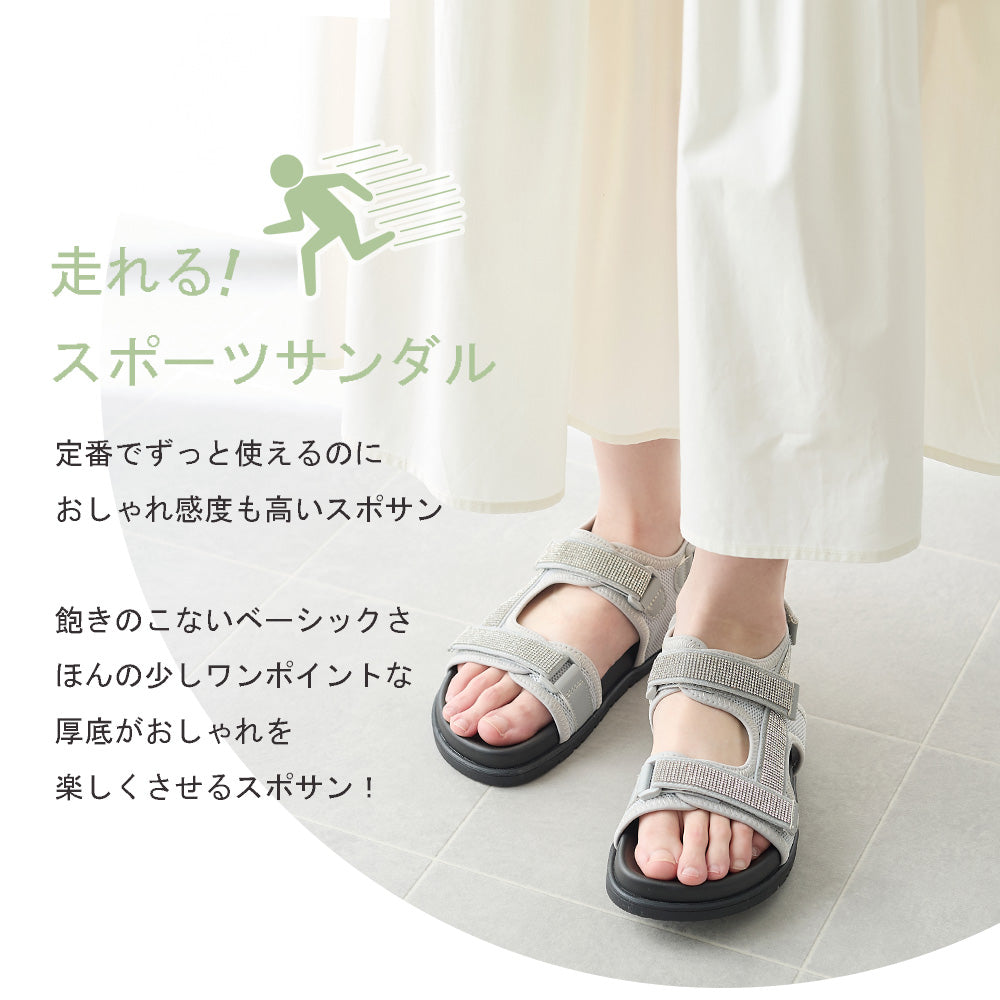 コカ COCA フラットベルクロスポーツサンダル （BL） BL