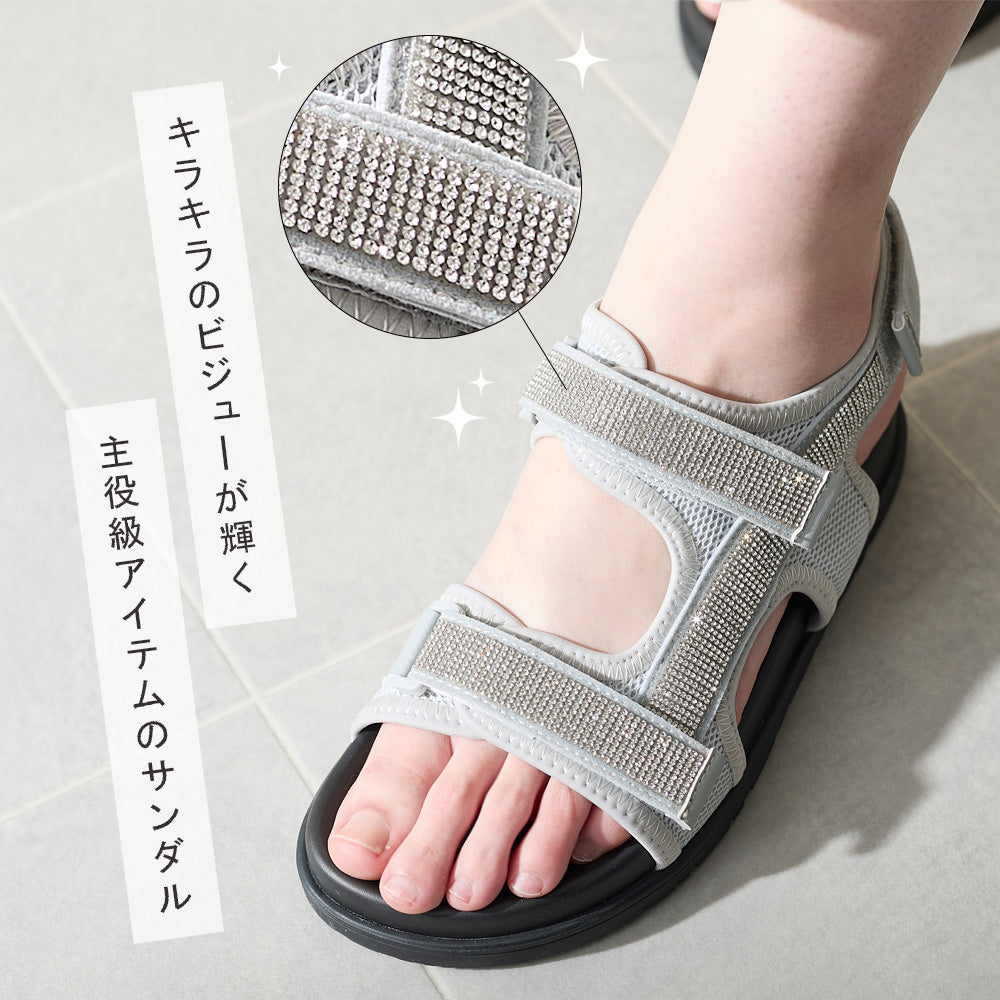コカ COCA フラットベルクロスポーツサンダル （BL） BL