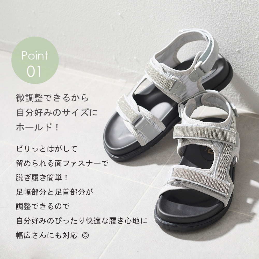 コカ COCA フラットベルクロスポーツサンダル （BL） BL