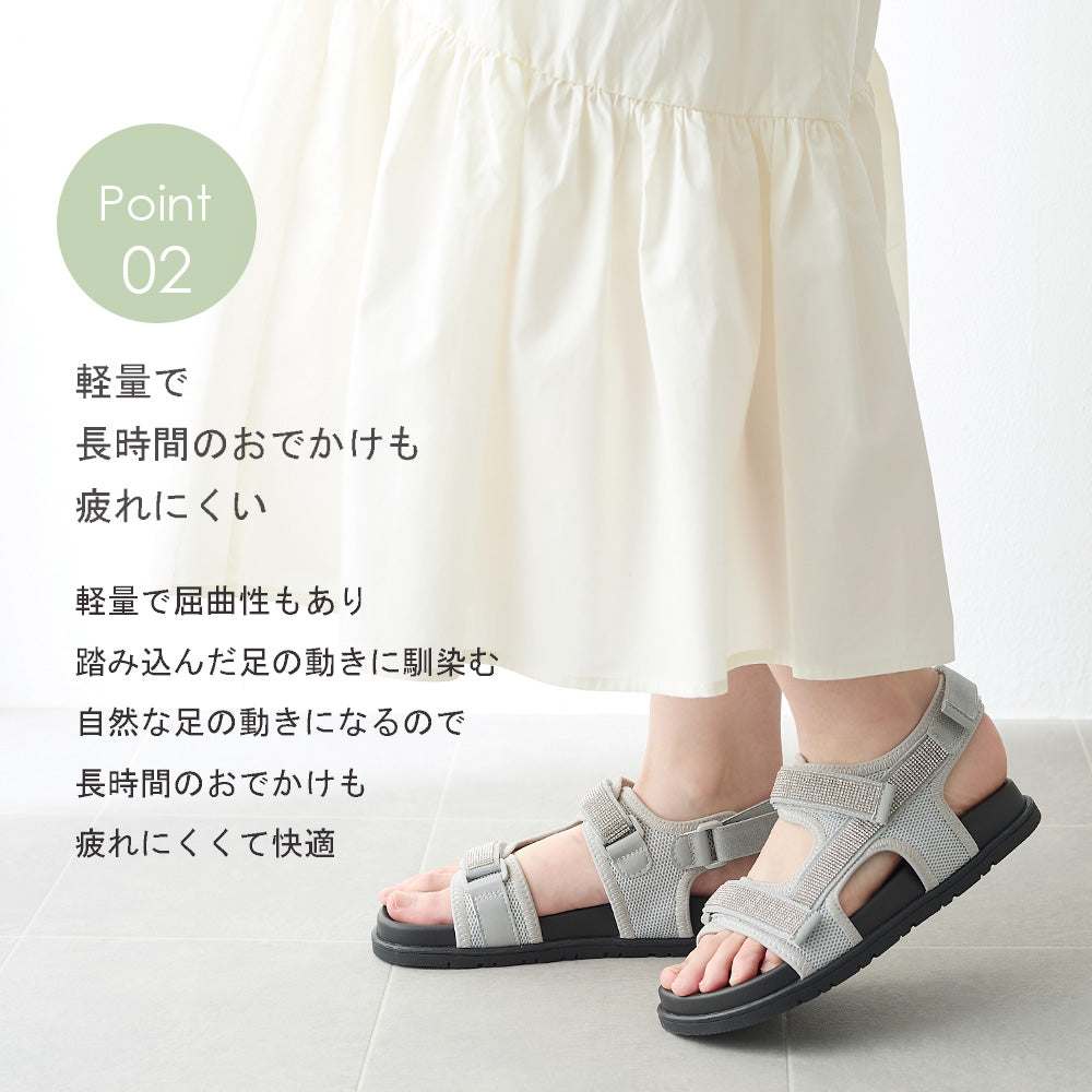 コカ COCA フラットベルクロスポーツサンダル （BL） BL