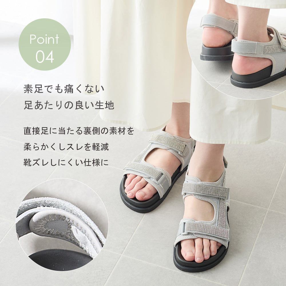 コカ COCA フラットベルクロスポーツサンダル （BL） BL