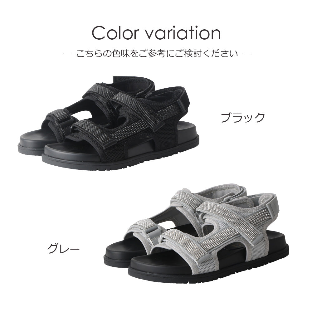 コカ COCA フラットベルクロスポーツサンダル （BL） BL