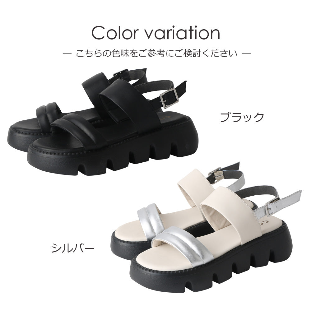コカ COCA 厚底ふんわりパデッドサンダル （BL） BL