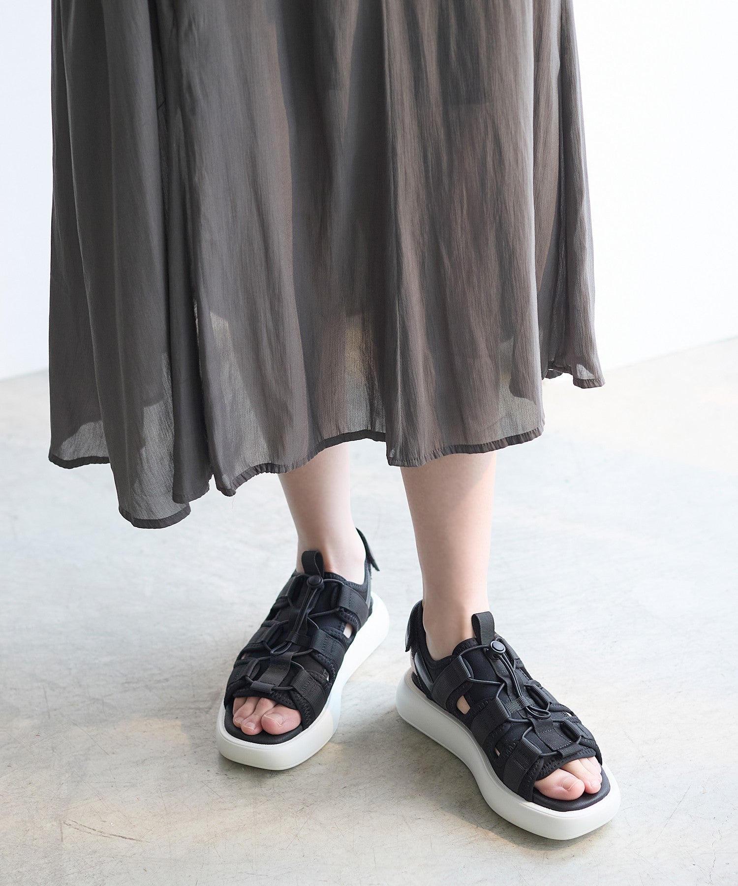 コカ COCA 厚底レースアップダッドスポーツサンダル （BL） BL