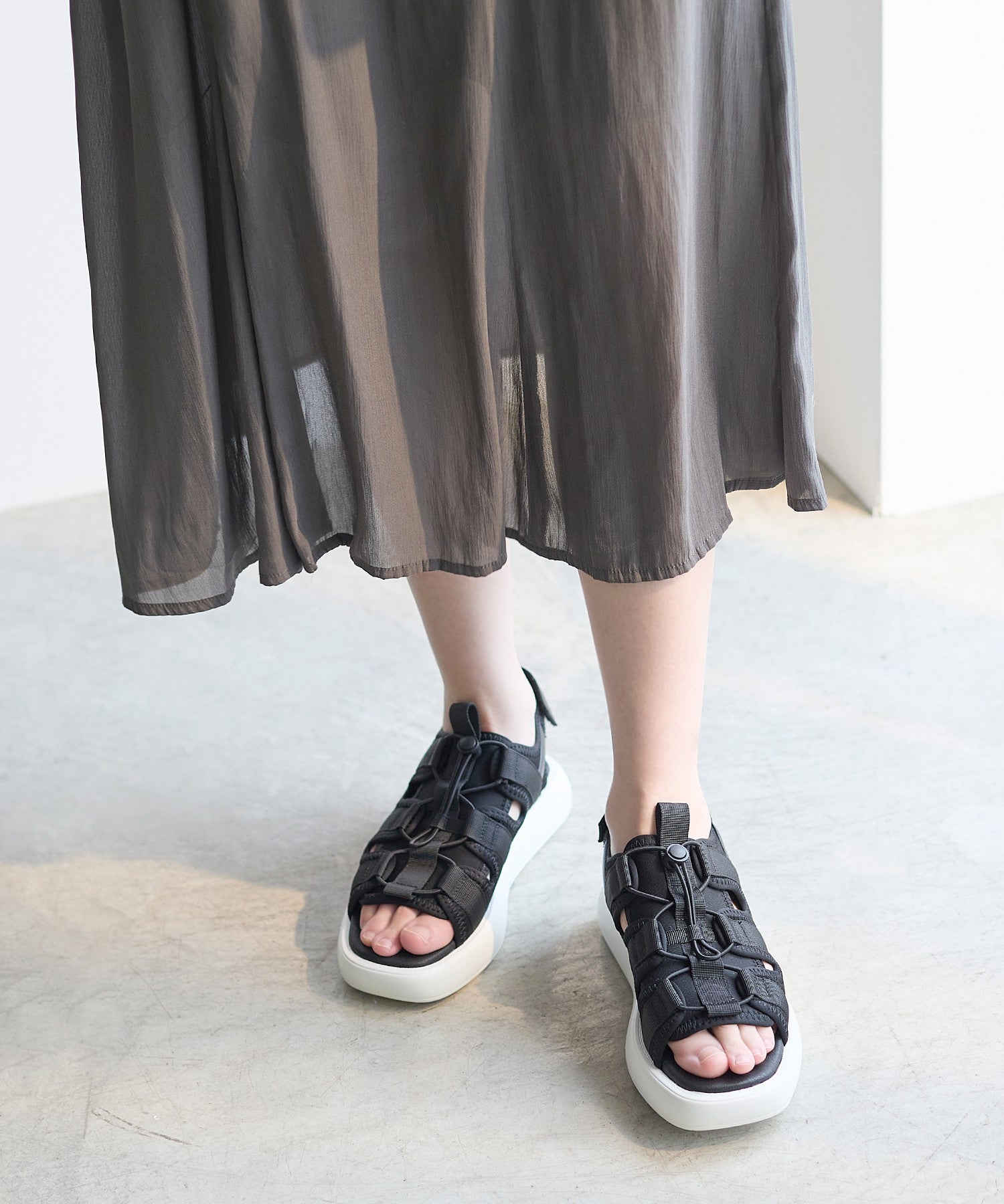 コカ COCA 厚底レースアップダッドスポーツサンダル （BL） BL