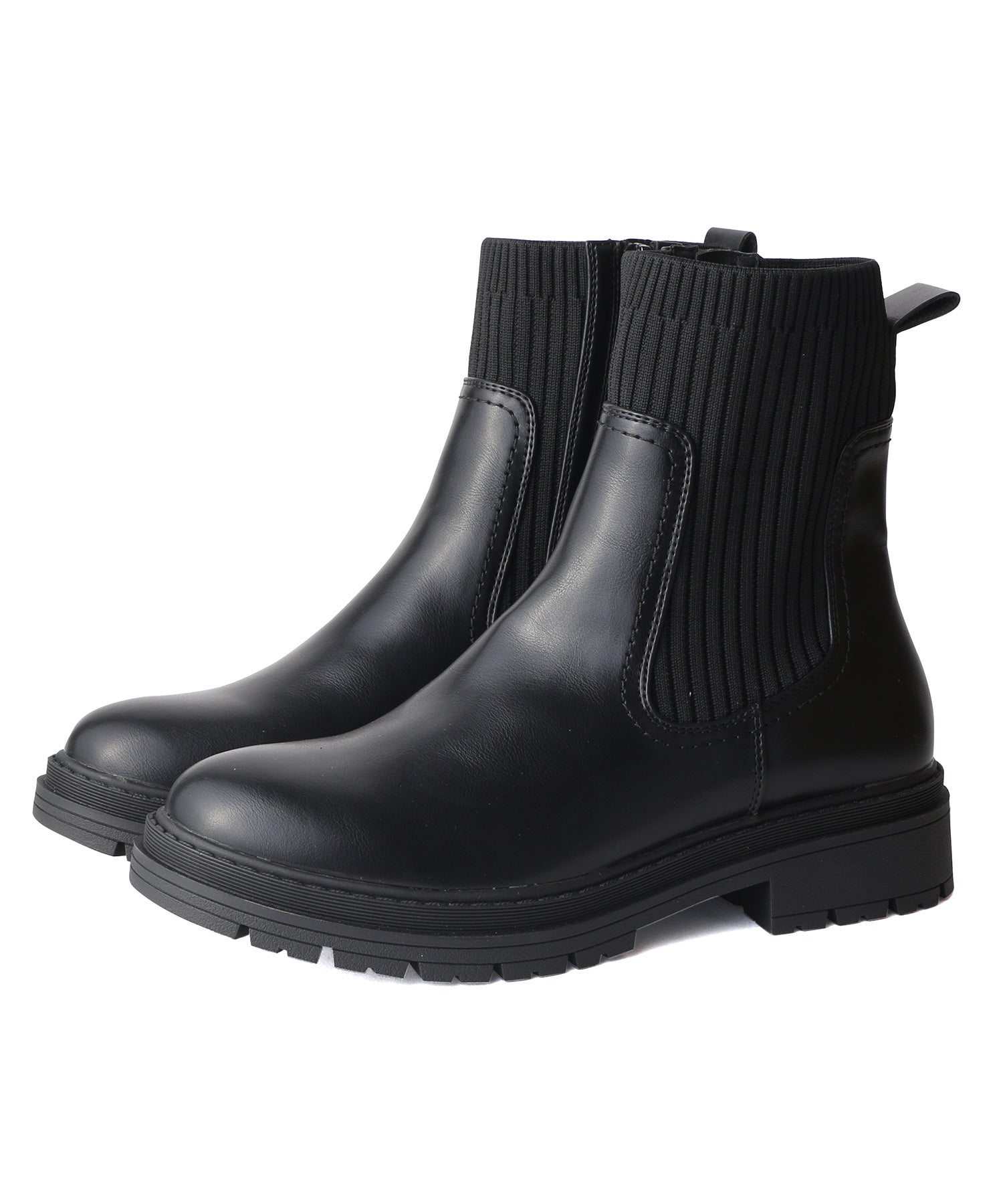 コカ COCA サイドゴアリブニットブーツ （BL） BL