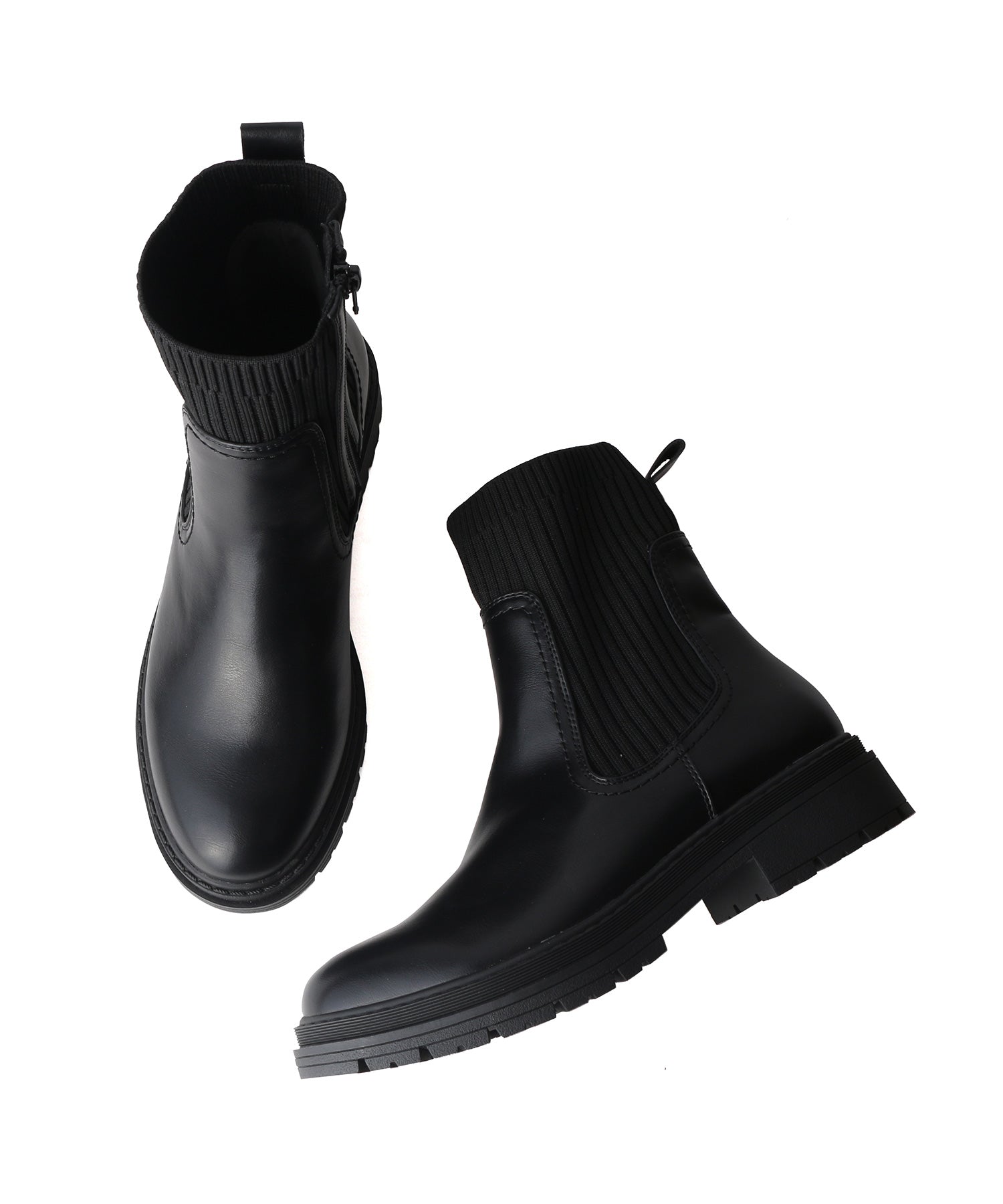 コカ COCA サイドゴアリブニットブーツ （BL） BL