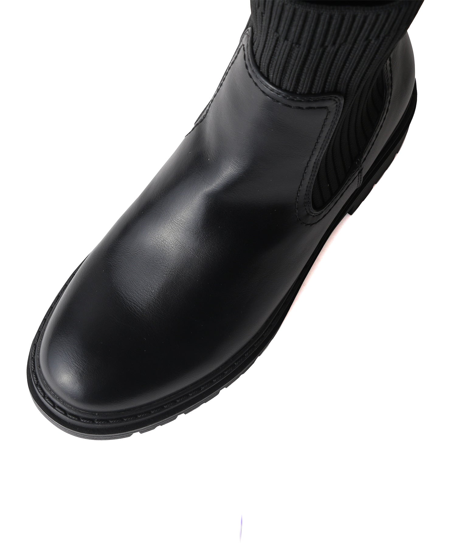 コカ COCA サイドゴアリブニットブーツ （BL） BL