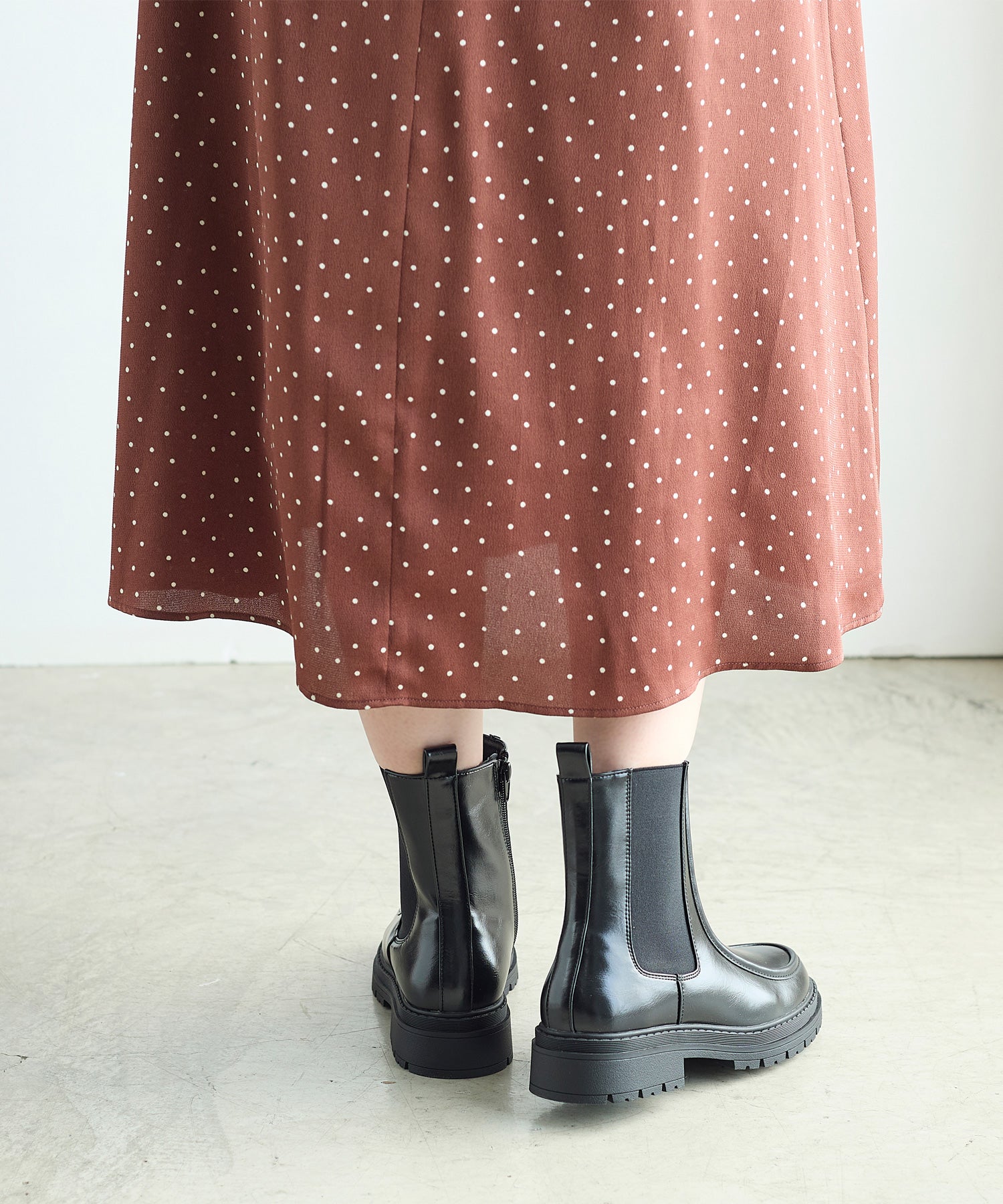 コカ COCA ショート丈 厚底サイドゴアブーツ （BL） BL