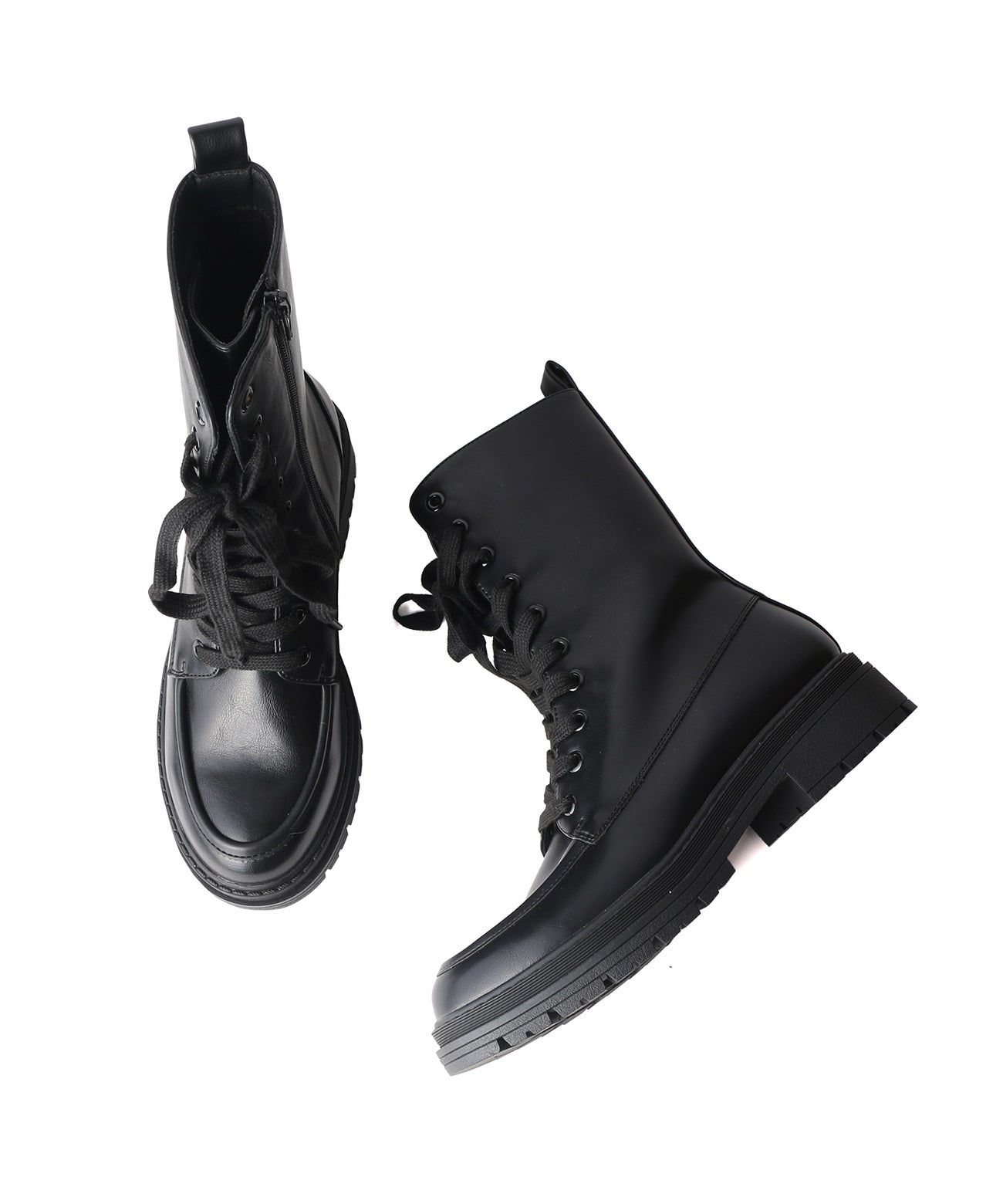 コカ COCA 厚底 レースアップショートブーツ （BL） BL