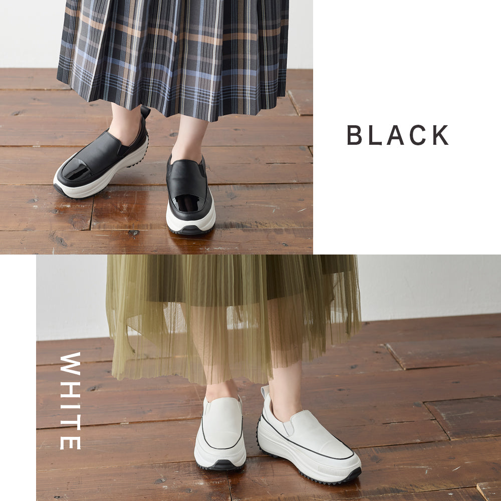 コカ COCA 軽量 厚底 ボリュームソールスリッポンスニーカー （WH） WH