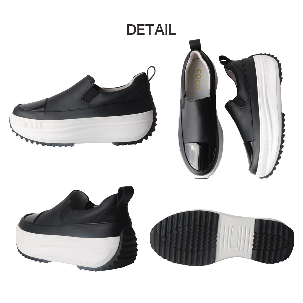 コカ COCA 軽量 厚底 ボリュームソールスリッポンスニーカー （WH） WH