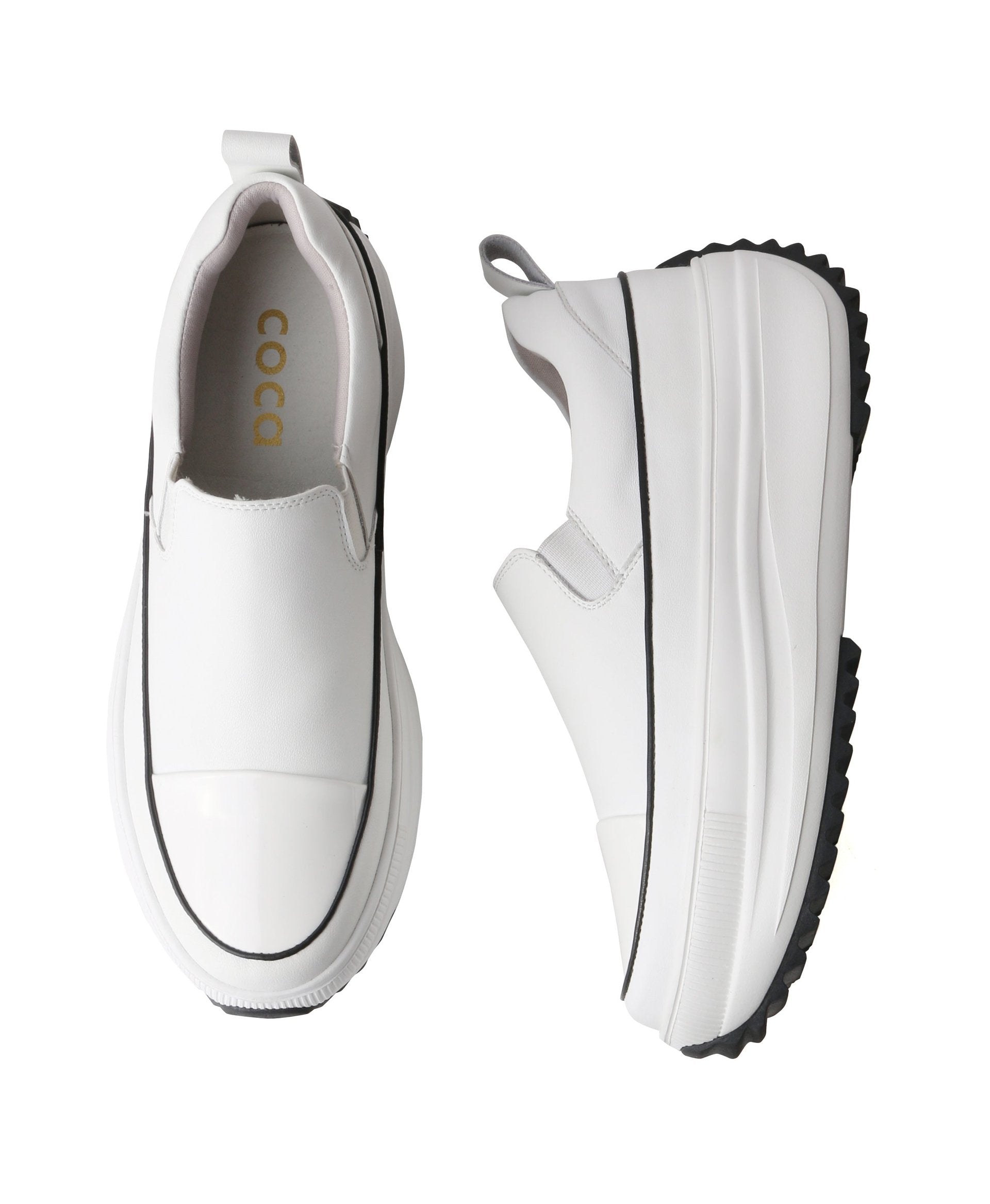 コカ COCA 軽量 厚底 ボリュームソールスリッポンスニーカー （WH） WH