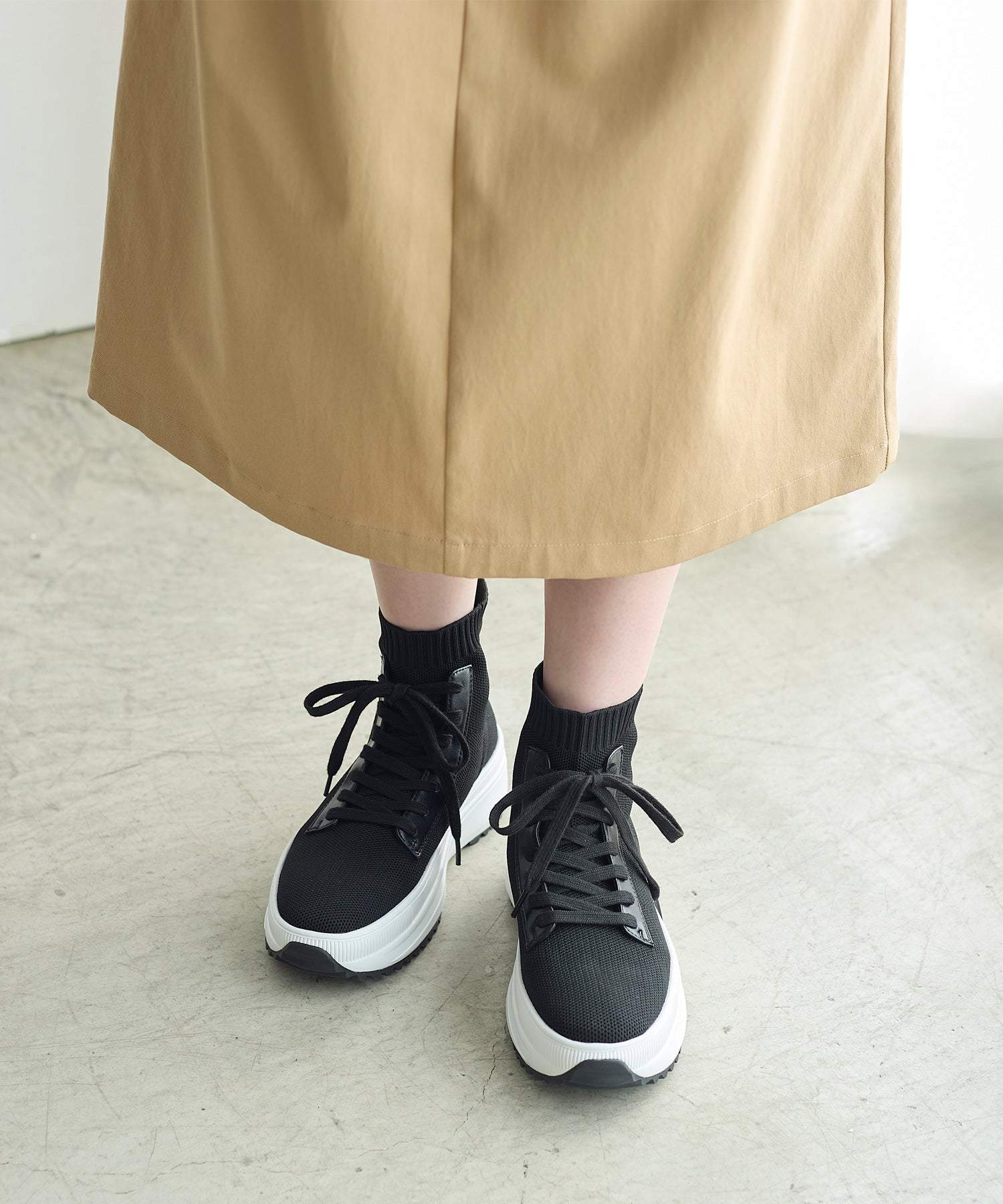 コカ COCA 軽量 レースアップ ニットブーツ （BL） BL