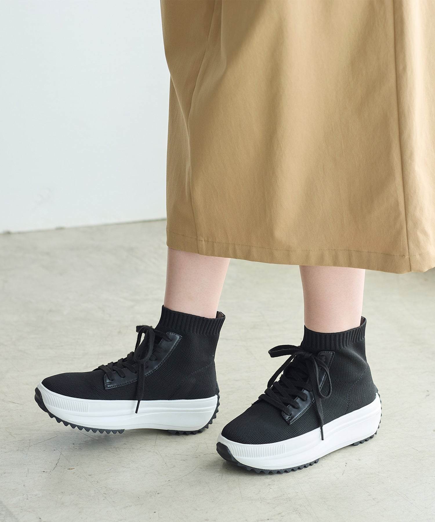 コカ COCA 軽量 レースアップ ニットブーツ （BL） BL