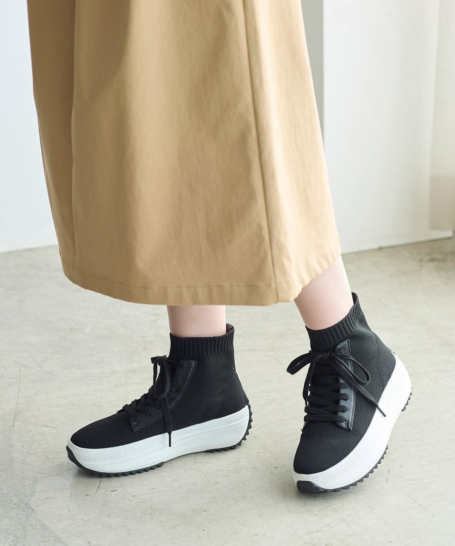 コカ COCA 軽量 レースアップ ニットブーツ （BL） BL