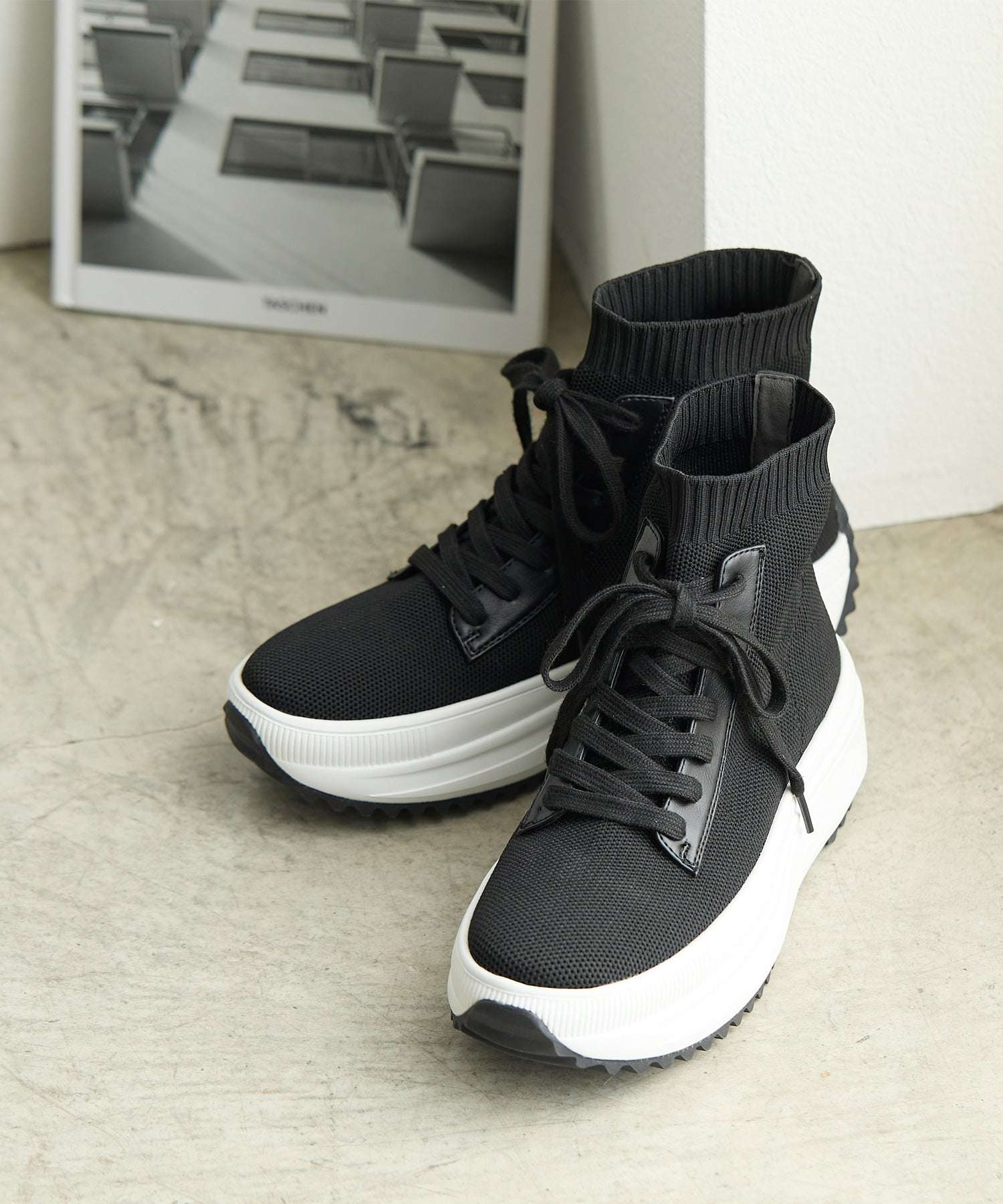 コカ COCA 軽量 レースアップ ニットブーツ （BL） BL