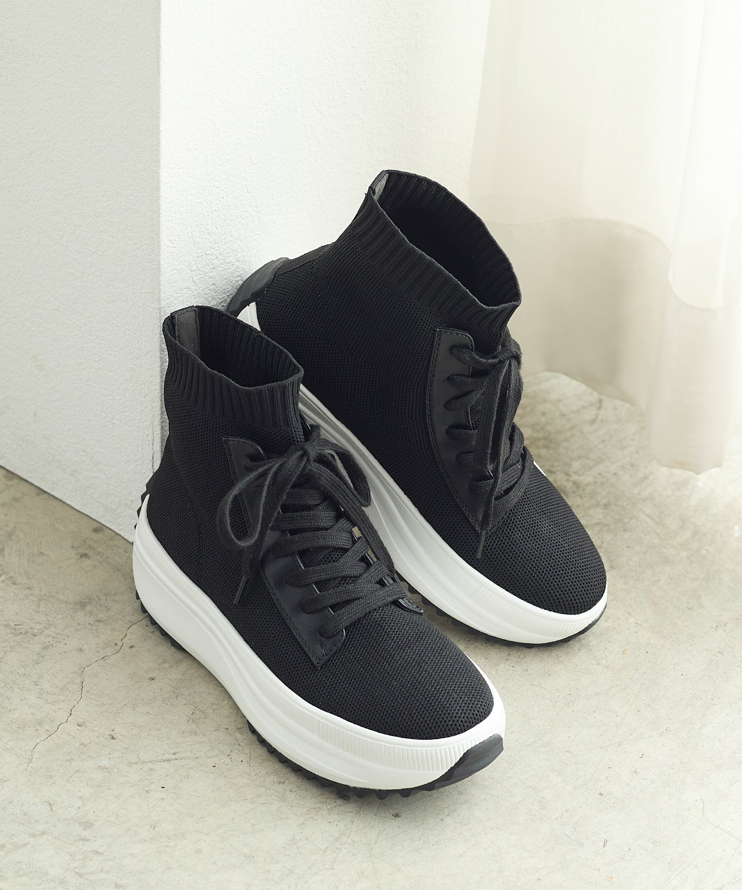 コカ COCA 軽量 レースアップ ニットブーツ （BL） BL