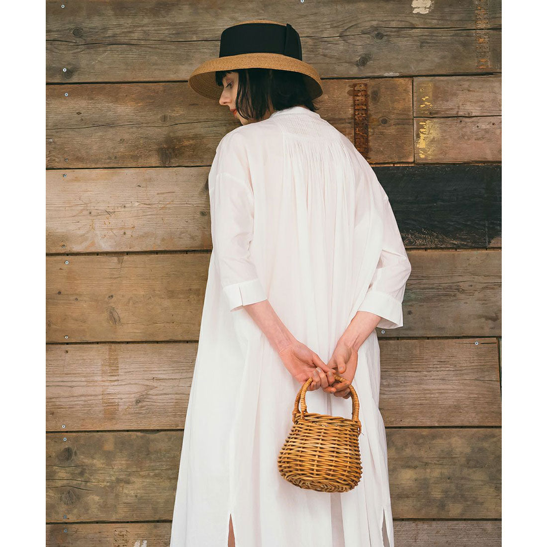 Couple Coeur Pintuck Volume Shirt Dress 【Washable】