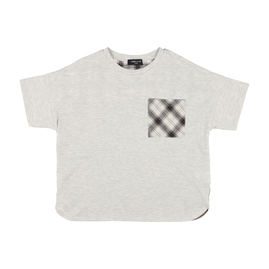 コムサイズム COMME CA ISM ワッシャーチェック使い 半袖Tシャツ （オートミール） オートミール
