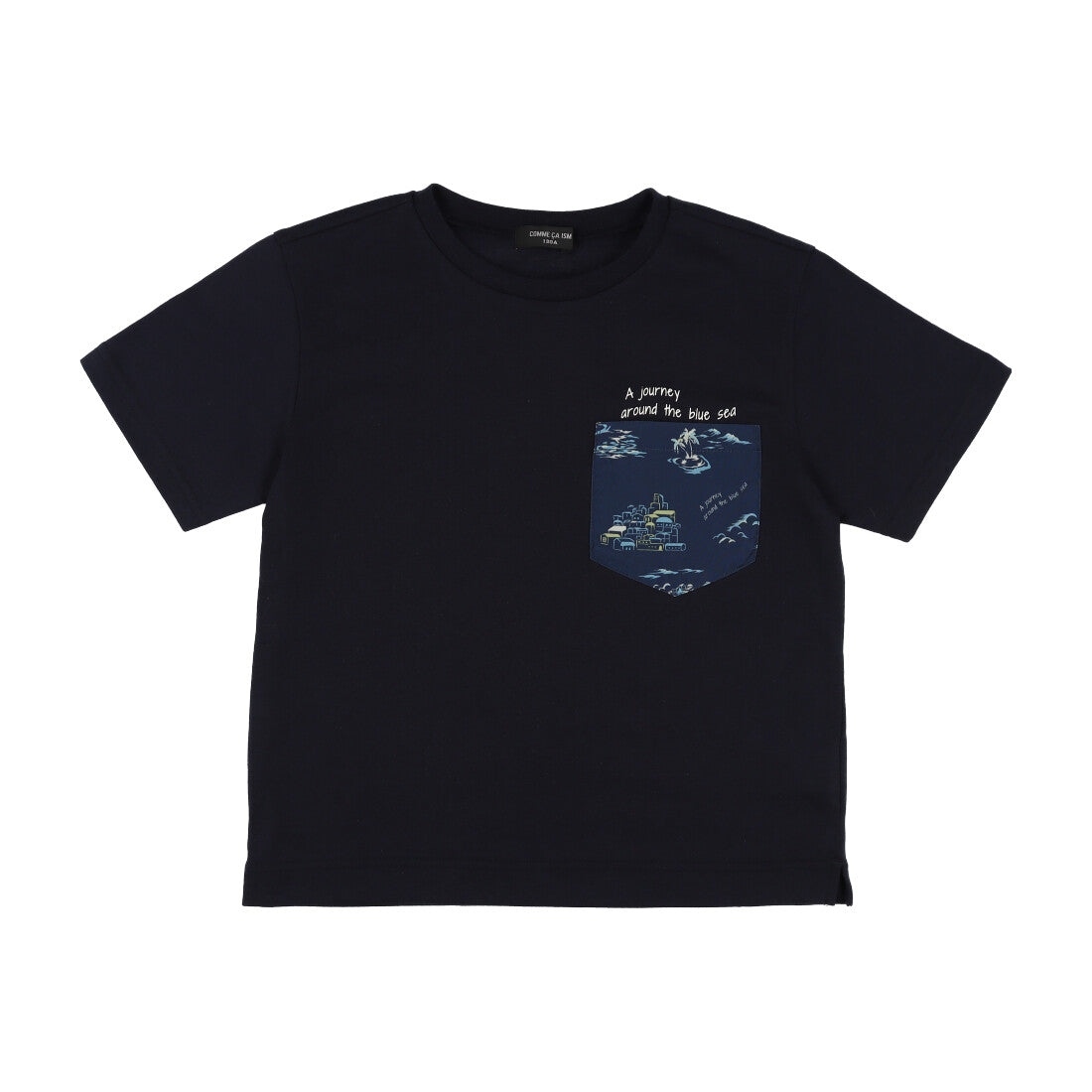 コムサイズム COMME CA ISM マリンアロハ柄ポケット 半袖Tシャツ （ネイビー） ネイビー