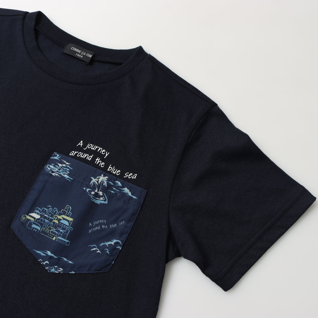 コムサイズム COMME CA ISM マリンアロハ柄ポケット 半袖Tシャツ （ネイビー） ネイビー