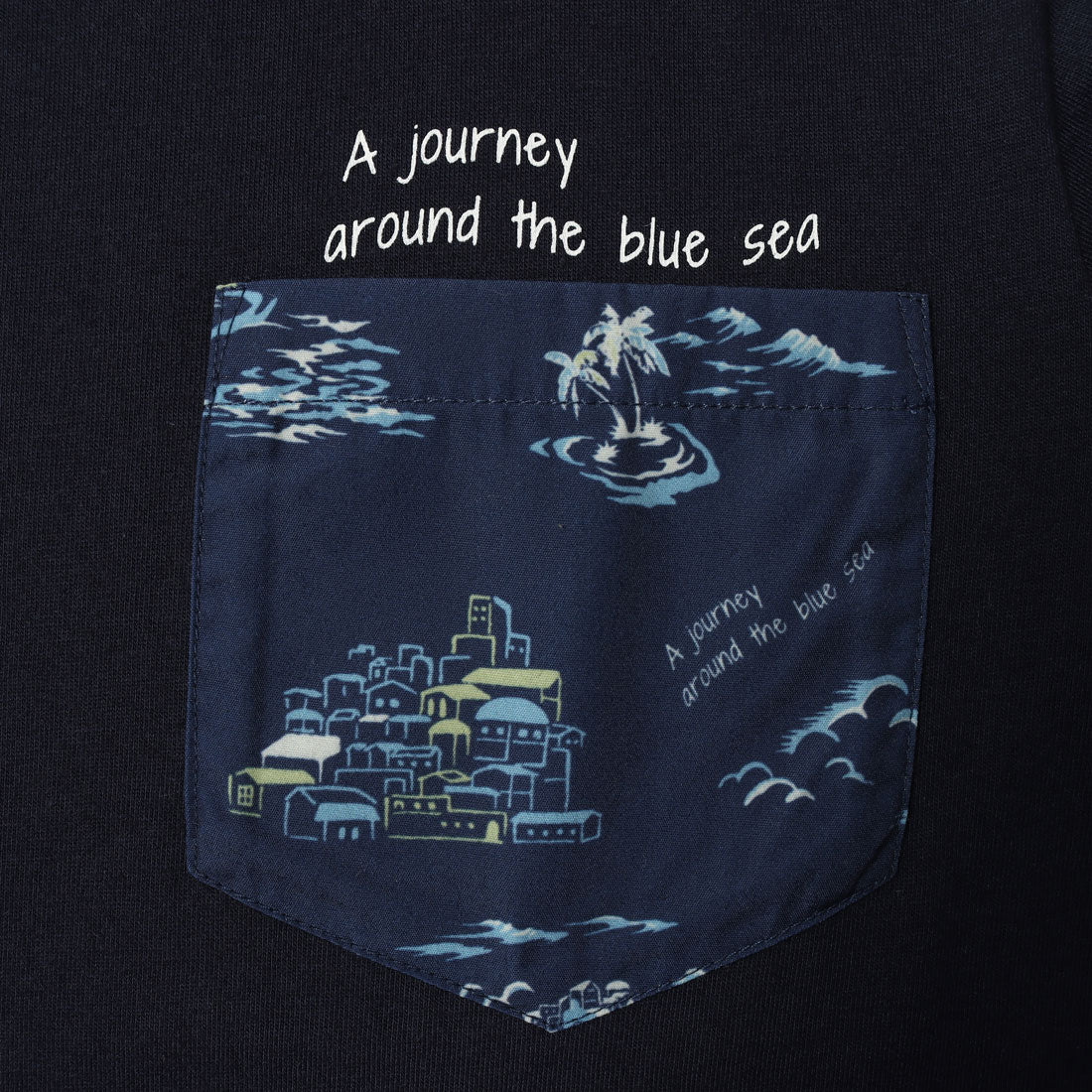 コムサイズム COMME CA ISM マリンアロハ柄ポケット 半袖Tシャツ （ネイビー） ネイビー