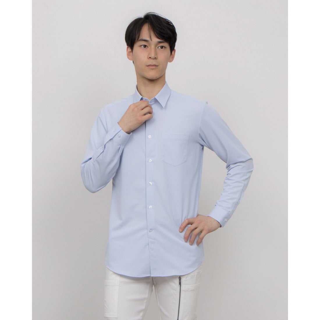 コムサイズム COMME CA ISM ポリエステル トリコット ドレスシャツ