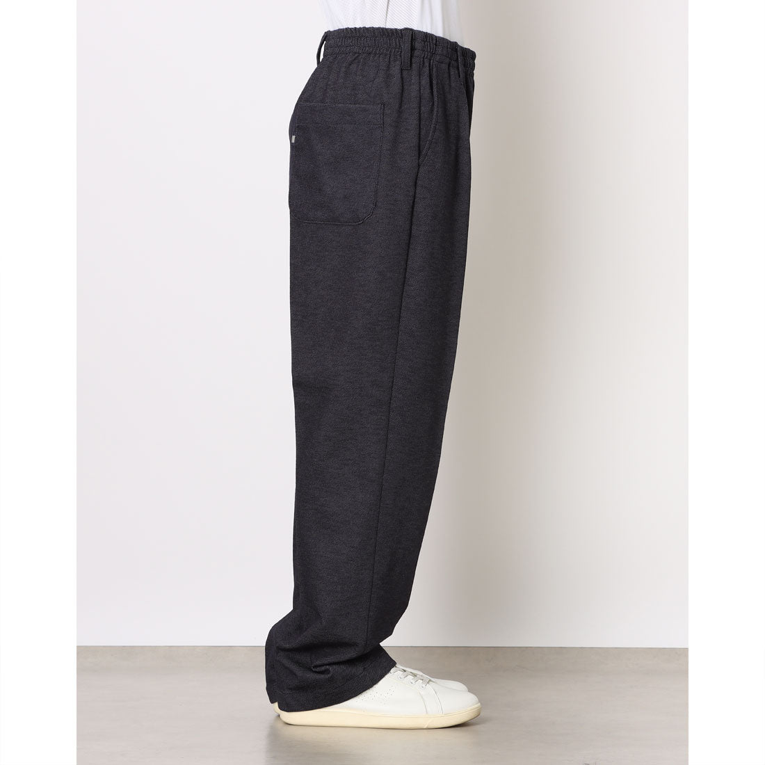 コムサイズム COMME CA ISM デニムライクストレッチ ワイドシェフパンツ （ネイビー） ネイビー