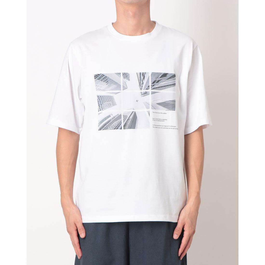 cool feel品 COMME CA ISM 【接触冷感】 Feel-Cool Photo T-shirt 
