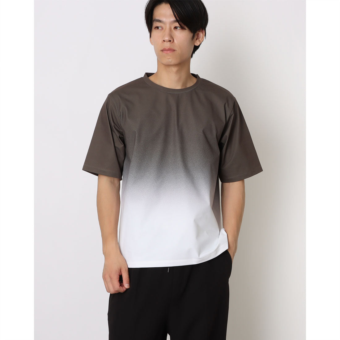 コムサイズム COMME CA ISM グラデーションプリントTシャツ （ダークブラウン） ダークブラウン