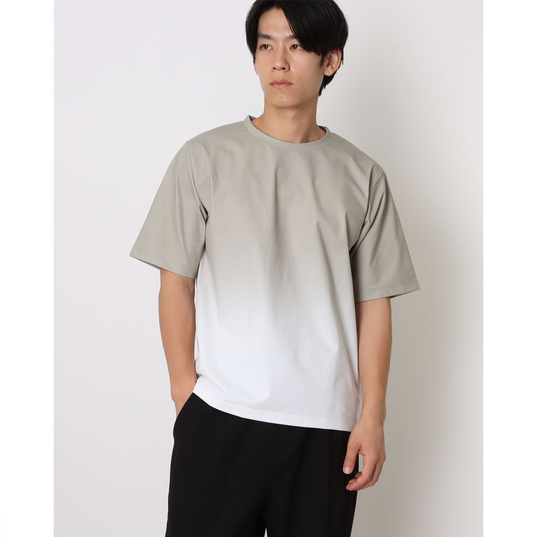 コムサイズム COMME CA ISM グラデーションプリントTシャツ （ベージュ） ベージュ