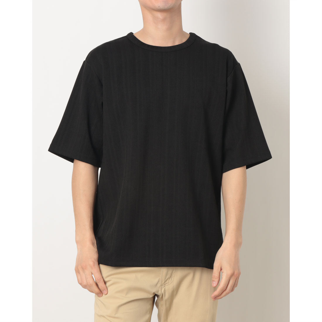 コムサイズム COMME CA ISM リンクス ストライプTシャツ （ブラック） ブラック
