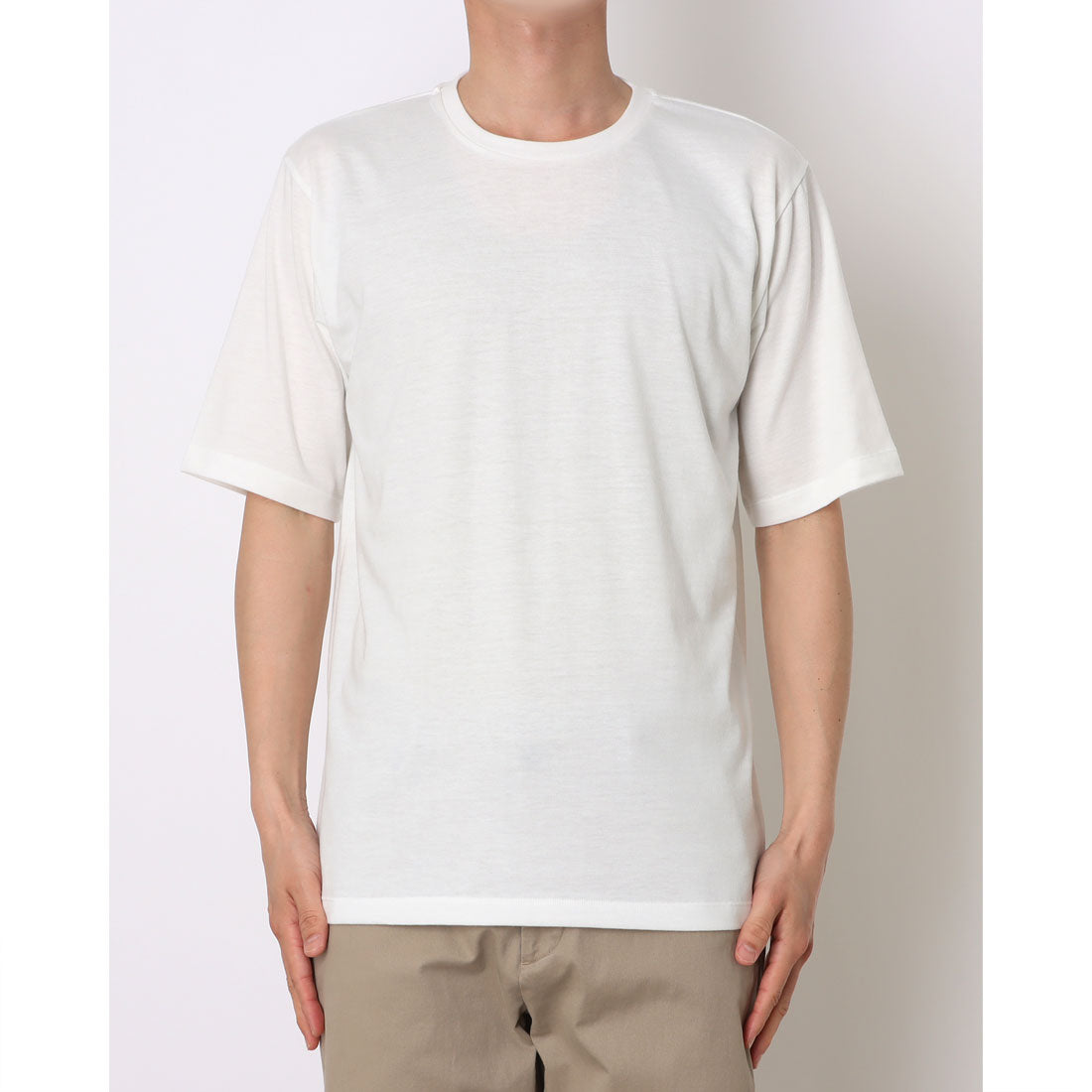コムサイズム COMME CA ISM [セットアイテム]リネンライクケーブル クルーネックニット＋T/C天竺Tシャツ （チャコール） チャコール