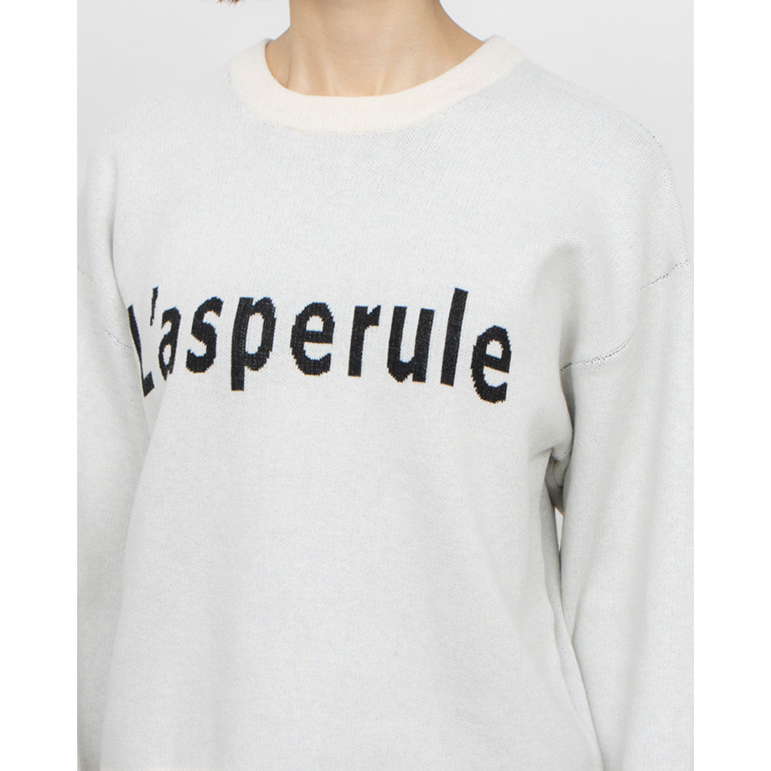 コムサイズム COMME CA ISM ウォッシャブル スウェットライク ロゴニット