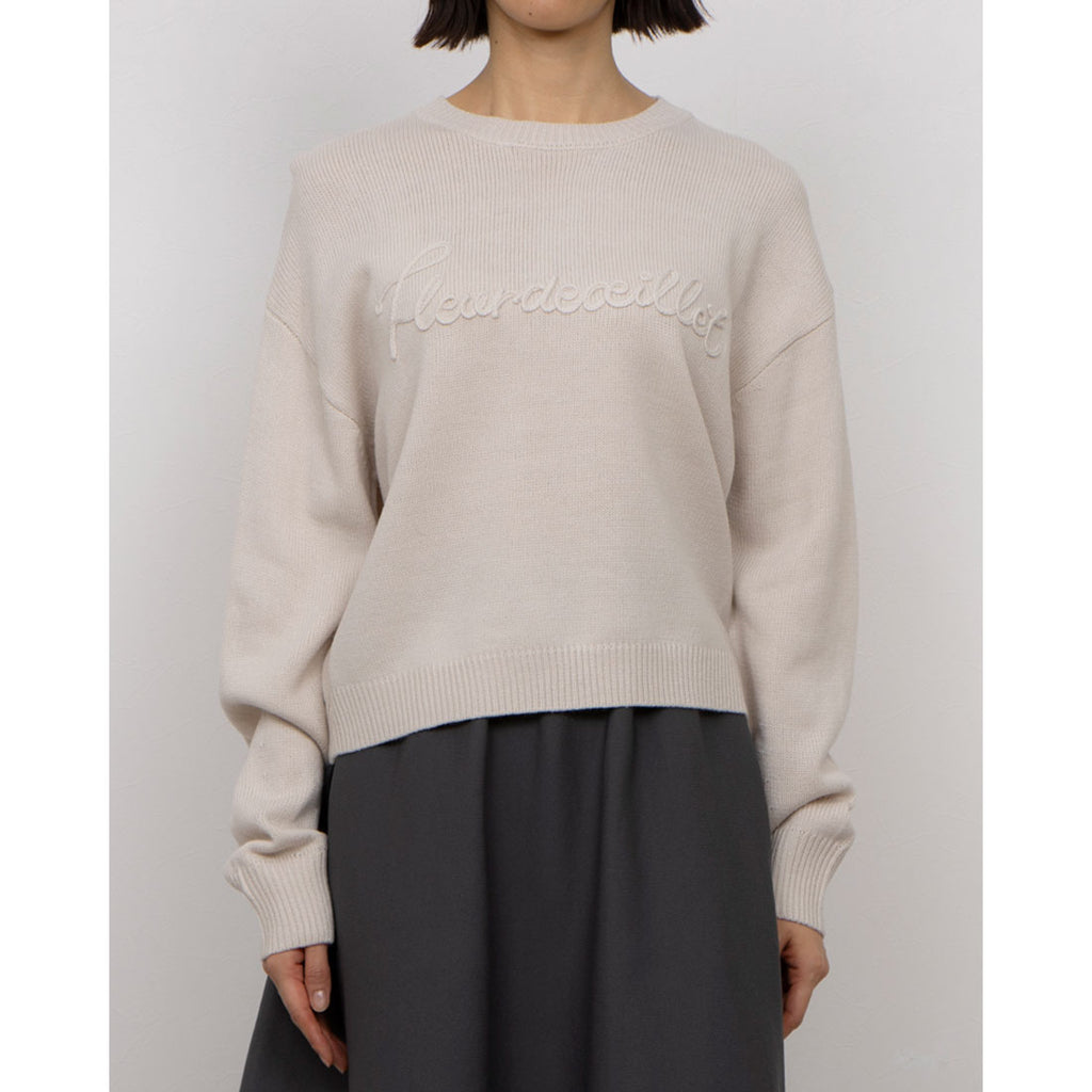 COMME CA ISM / コムサイズム チェーンステッチ風　ロゴニット コムサイズム COMME CA ISM チェーンステッチ風 ロゴニット
